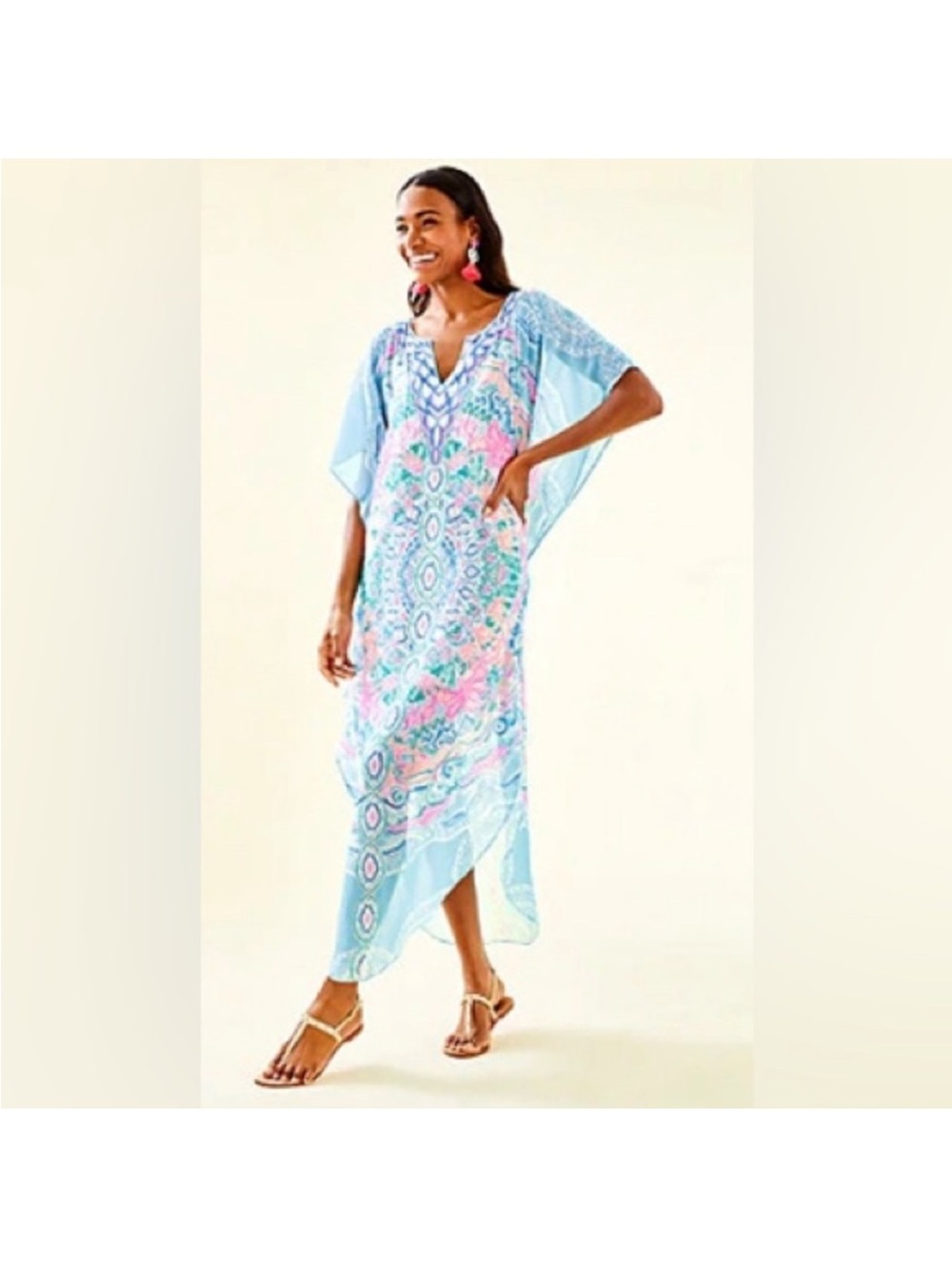 Lilly Pulitzer Kassandra Caftan Maxi in Hot Tamale
